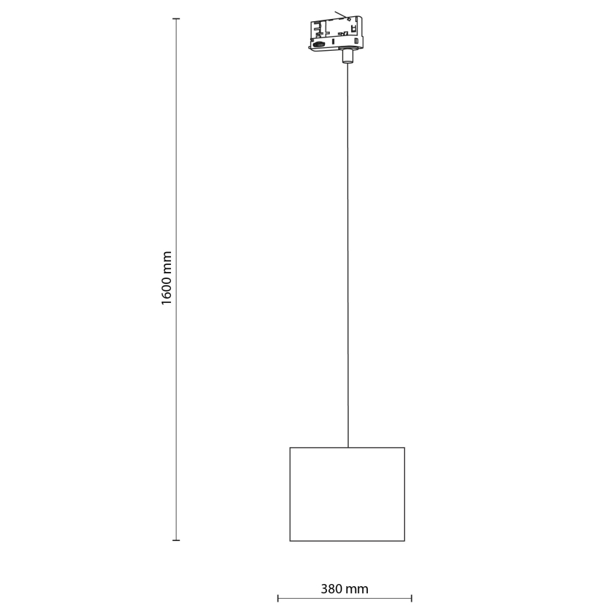 Lustra ar auklu 3 fāžu sliežu sistēmai TRACER 1xE27/15W/230V d. 20 cm melna