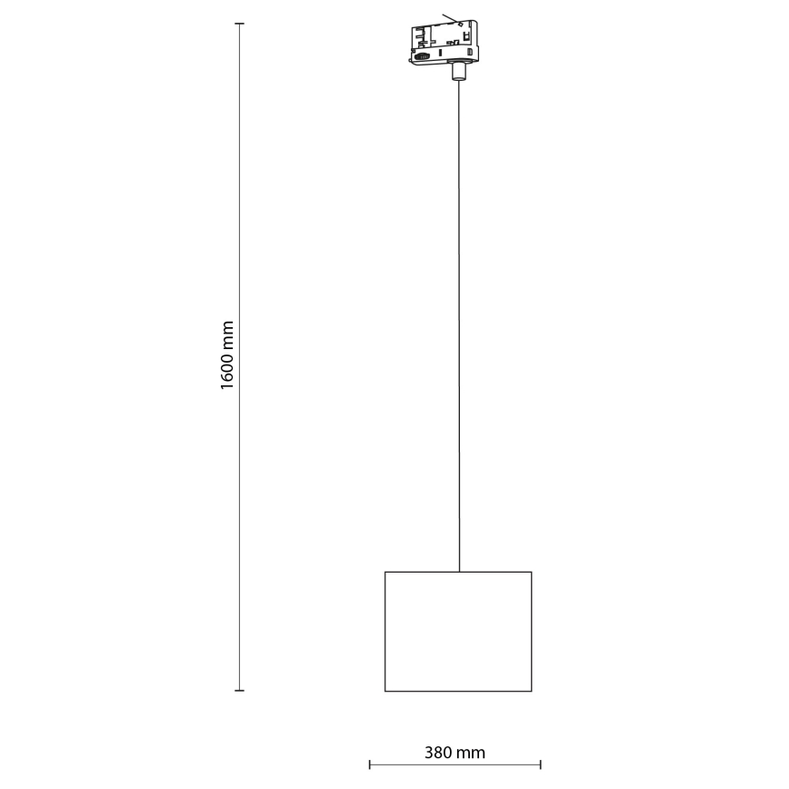 Lustra ar auklu 3 fāžu sliežu sistēmai TRACER 1xE27/15W/230V d. 20 cm melna/pelēka