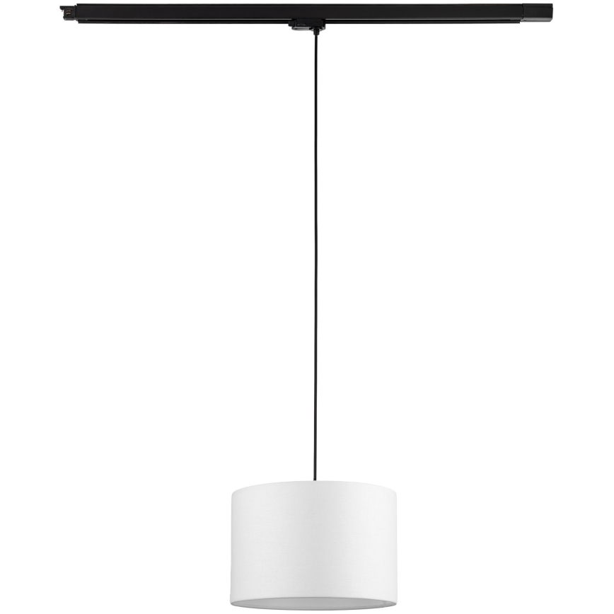 Lustra ar auklu 3 fāžu sliežu sistēmai TRACER 1xE27/15W/230V d. 30 cm melna/balta