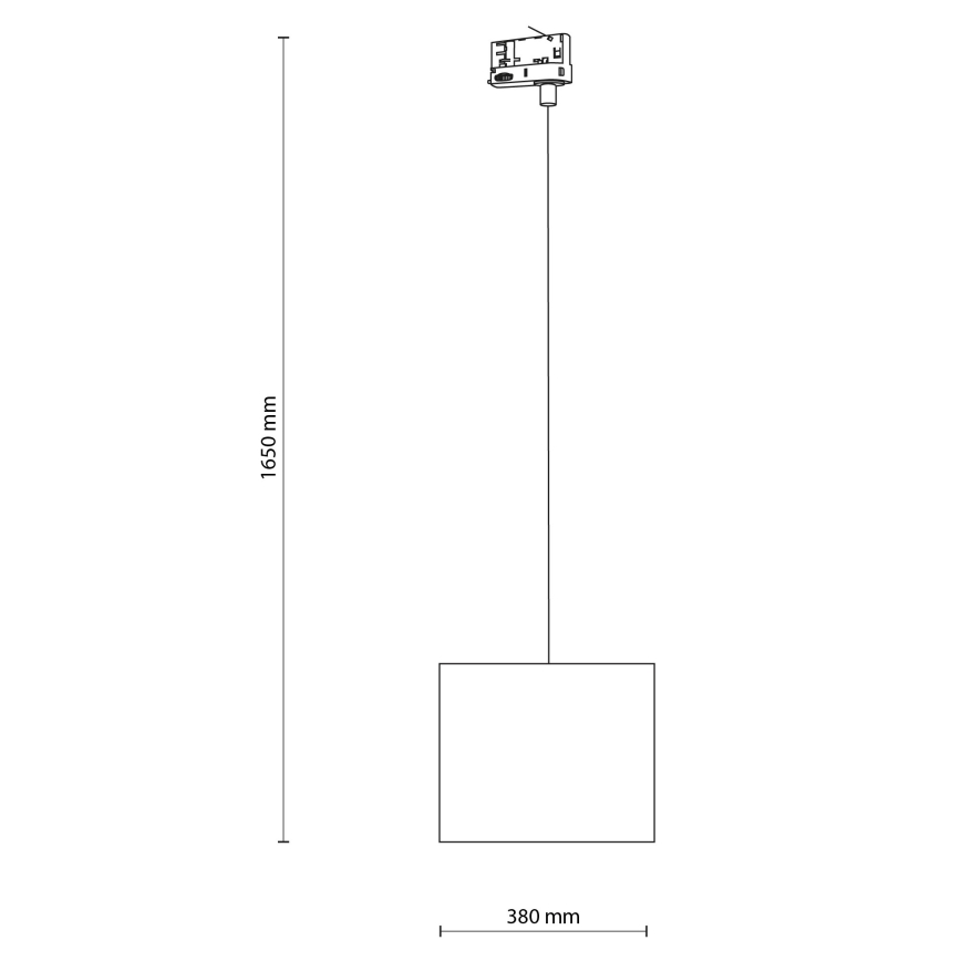 Lustra ar auklu 3 fāžu sliežu sistēmai TRACER 1xE27/15W/230V d. 30 cm melna/brūna