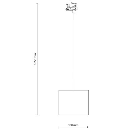 Lustra ar auklu 3 fāžu sliežu sistēmai TRACER 1xE27/15W/230V d. 30 cm melna