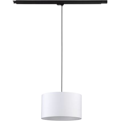 Lustra ar auklu 3 fāžu sliežu sistēmai TRACER 1xE27/15W/230V d. 38 cm melna/balta