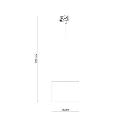 Lustra ar auklu 3 fāžu sliežu sistēmai TRACER 1xE27/15W/230V d. 38 cm melna/brūna