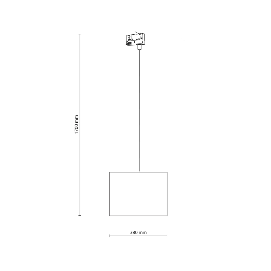 Lustra ar auklu 3 fāžu sliežu sistēmai TRACER 1xE27/15W/230V d. 38 cm melna/brūna