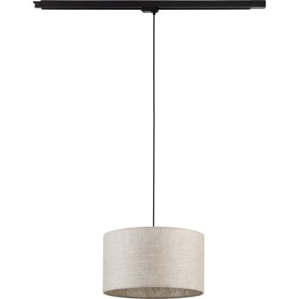 Lustra ar auklu 3 fāžu sliežu sistēmai TRACER 1xE27/15W/230V d. 38 cm melna/pelēka