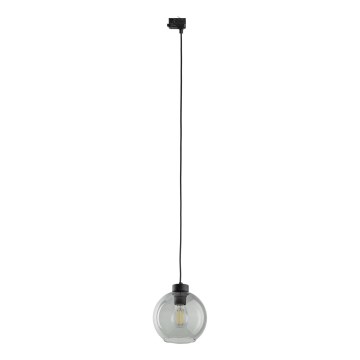 Lustra ar auklu 3 fāžu sliežu sistēmai CUBUS 1xE27/15W/230V melna/dūmakains melna