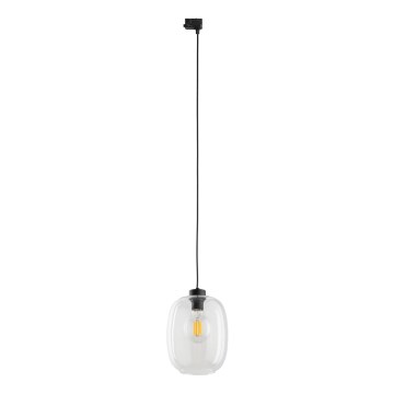 Lustra ar auklu 3 fāžu sliežu sistēmai ELIO 1xE27/15W/230V melna/caurspīdīga