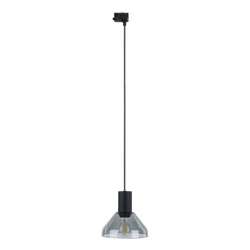 Lustra ar auklu 3 fāžu sliežu sistēmai NEO 1xE27/15W/230V melna/dūmakains melna