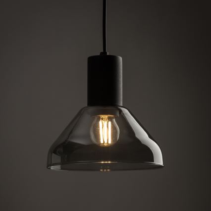 Lustra ar auklu 3 fāžu sliežu sistēmai NEO 1xE27/15W/230V melna/dūmakains melna