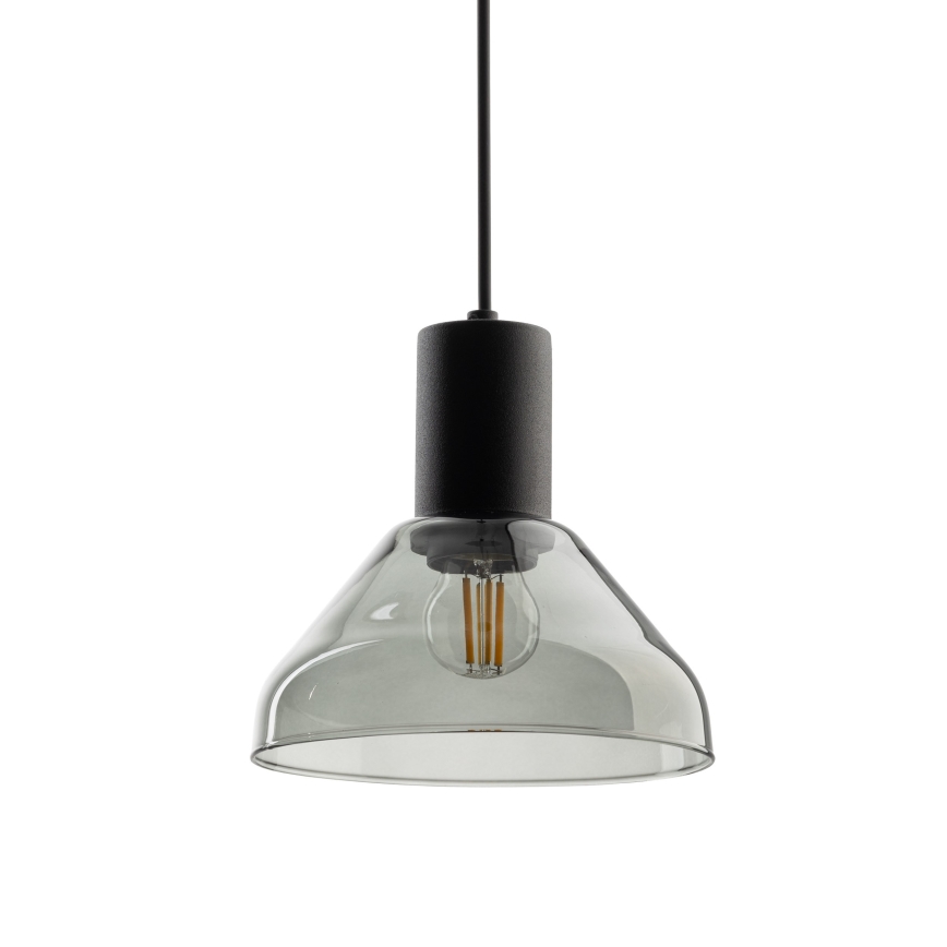 Lustra ar auklu 3 fāžu sliežu sistēmai NEO 1xE27/15W/230V melna/dūmakains melna