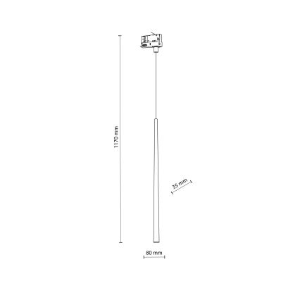 Lustra ar auklu 3 fāžu sliežu sistēmai PIANO 1xG9/8W/230V zelta/melna