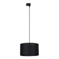 Lustra ar auklu 3 fāžu sliežu sistēmai TRACER 1xE27/15W/230V d. 38 cm melna