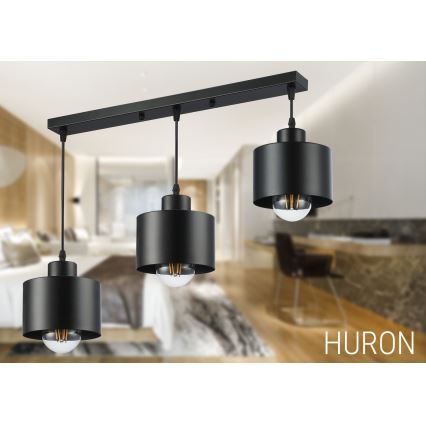 Lustra ar auklu 3xE27/35W/230V melna