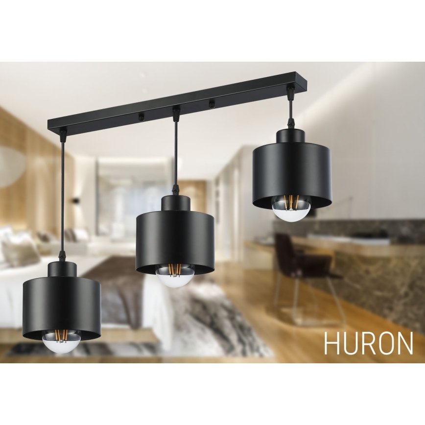 Lustra ar auklu 3xE27/35W/230V melna
