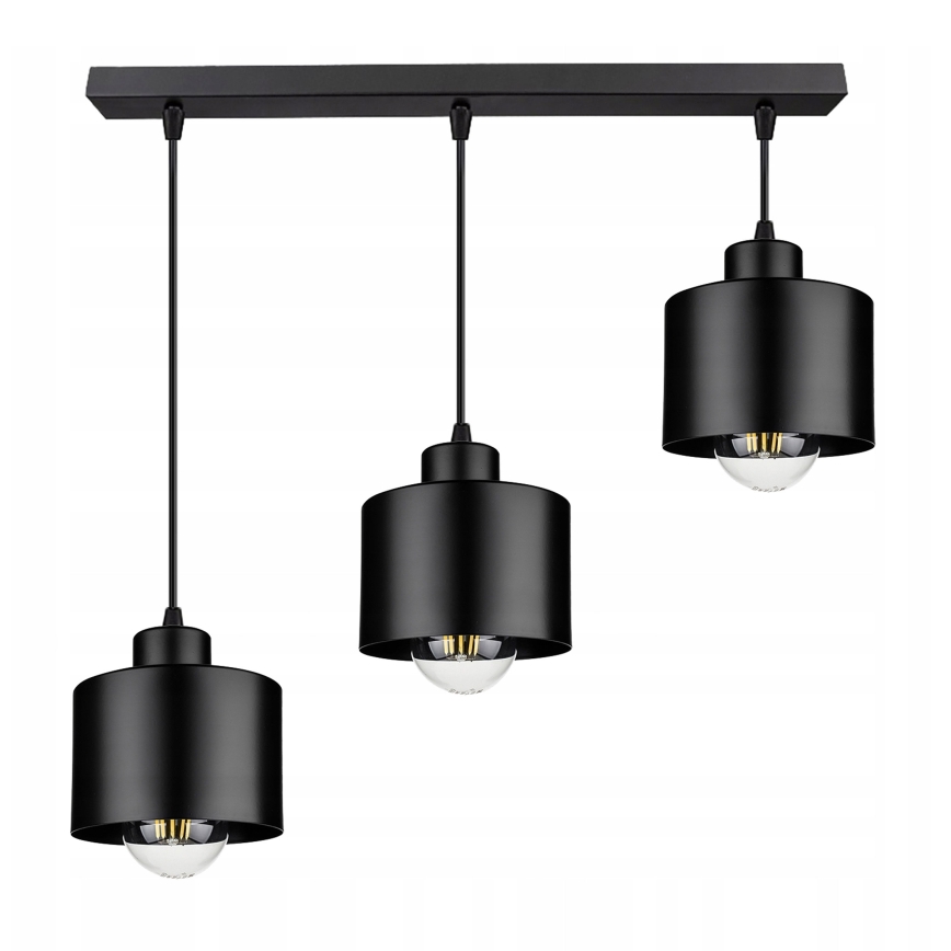 Lustra ar auklu 3xE27/35W/230V melna