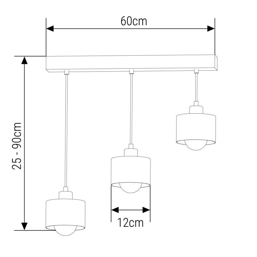 Lustra ar auklu 3xE27/35W/230V melna/zelta