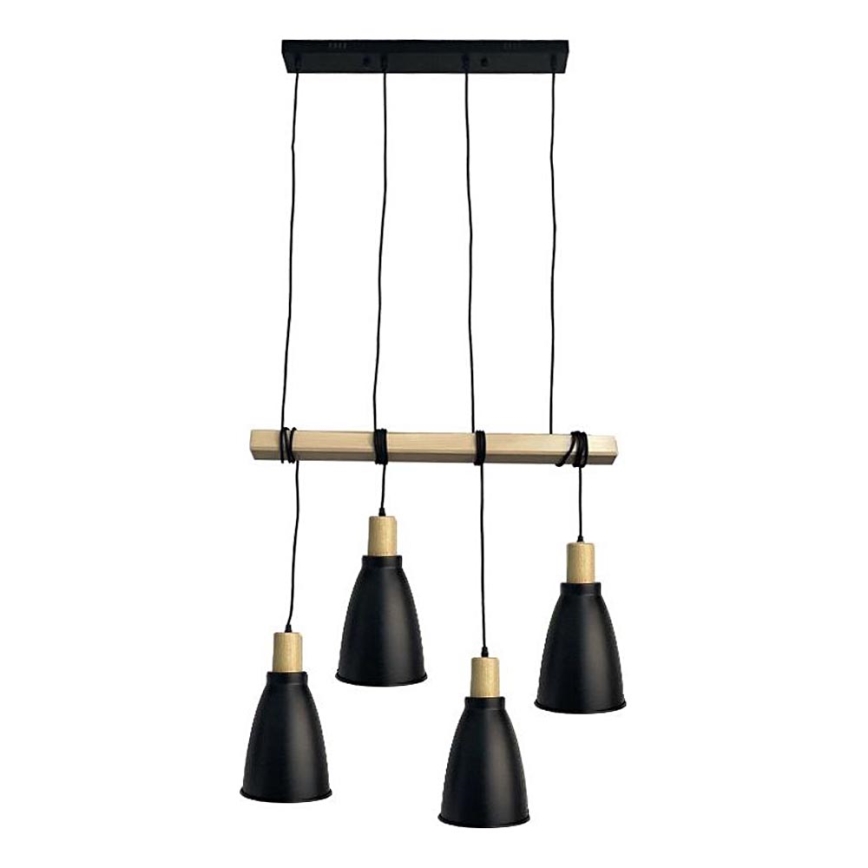 Lustra ar auklu 4xE27/60W/230V melna