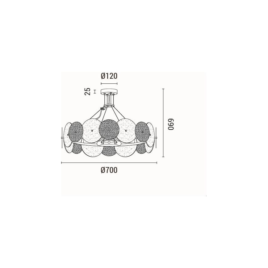 Lustra ar auklu 8xE14/40W/230V