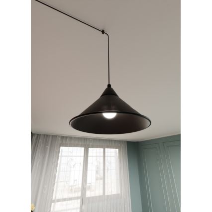 Lustra ar auklu ABRAMO 1xE27/15W/230V melna