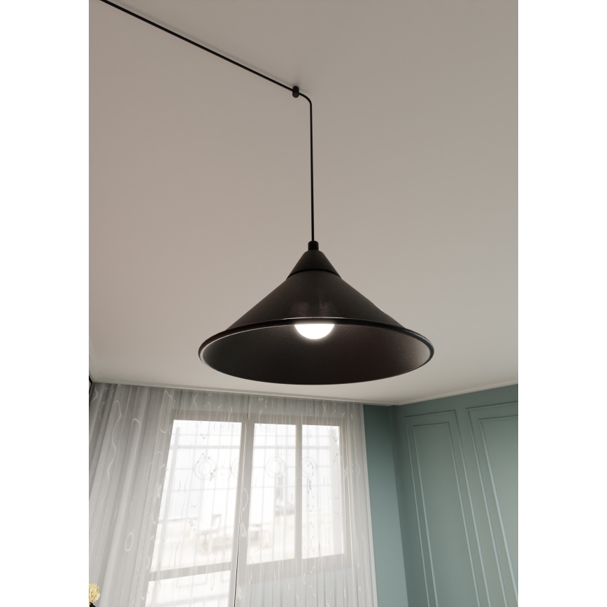 Lustra ar auklu ABRAMO 1xE27/15W/230V melna