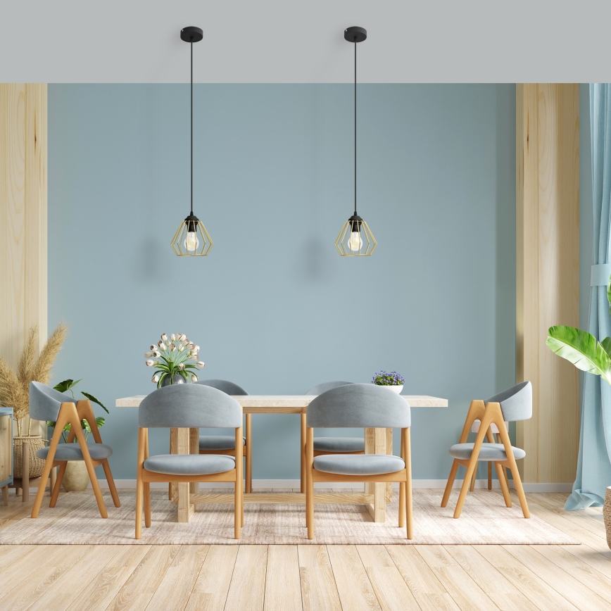 Lustra ar auklu AGAT 1xE27/15W/230V zelta/melna
