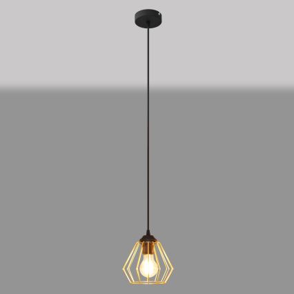 Lustra ar auklu AGAT 1xE27/15W/230V zelta/melna