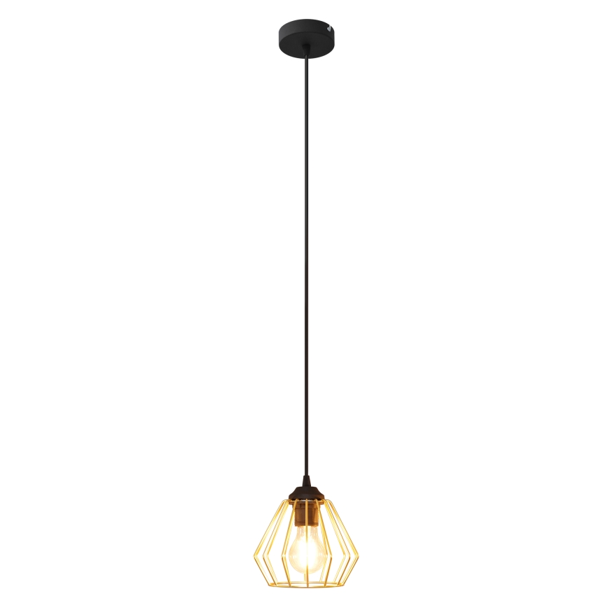 Lustra ar auklu AGAT 1xE27/15W/230V zelta/melna