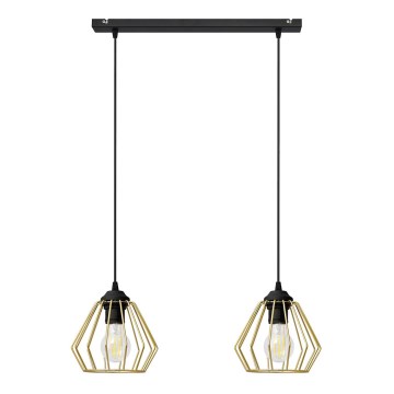 Lustra ar auklu AGAT 2xE27/15W/230V zelta/melna