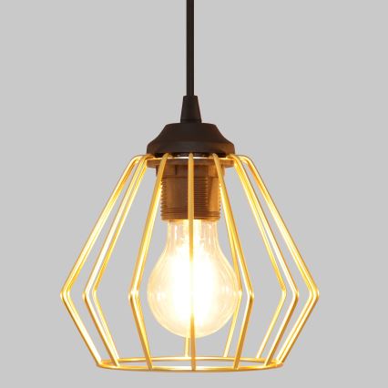 Lustra ar auklu AGAT 2xE27/15W/230V zelta/melna
