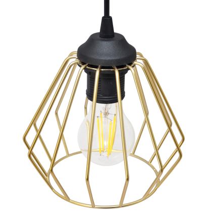 Lustra ar auklu AGAT 3xE27/15W/230V zelta/melna