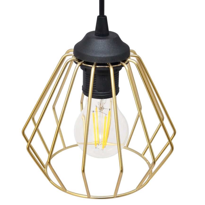 Lustra ar auklu AGAT 3xE27/15W/230V zelta/melna