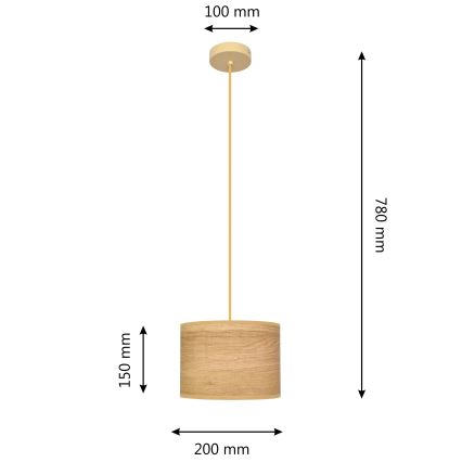 Lustra ar auklu ALBA 1xE27/15W/230V d. 20 cm brūna