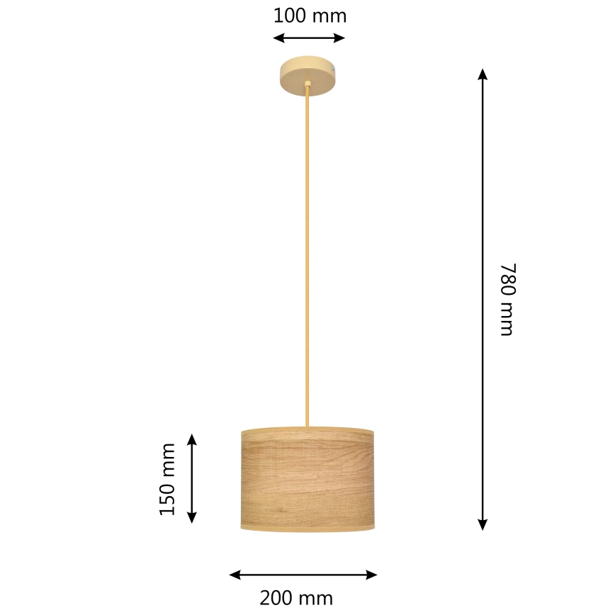 Lustra ar auklu ALBA 1xE27/15W/230V d. 20 cm brūna