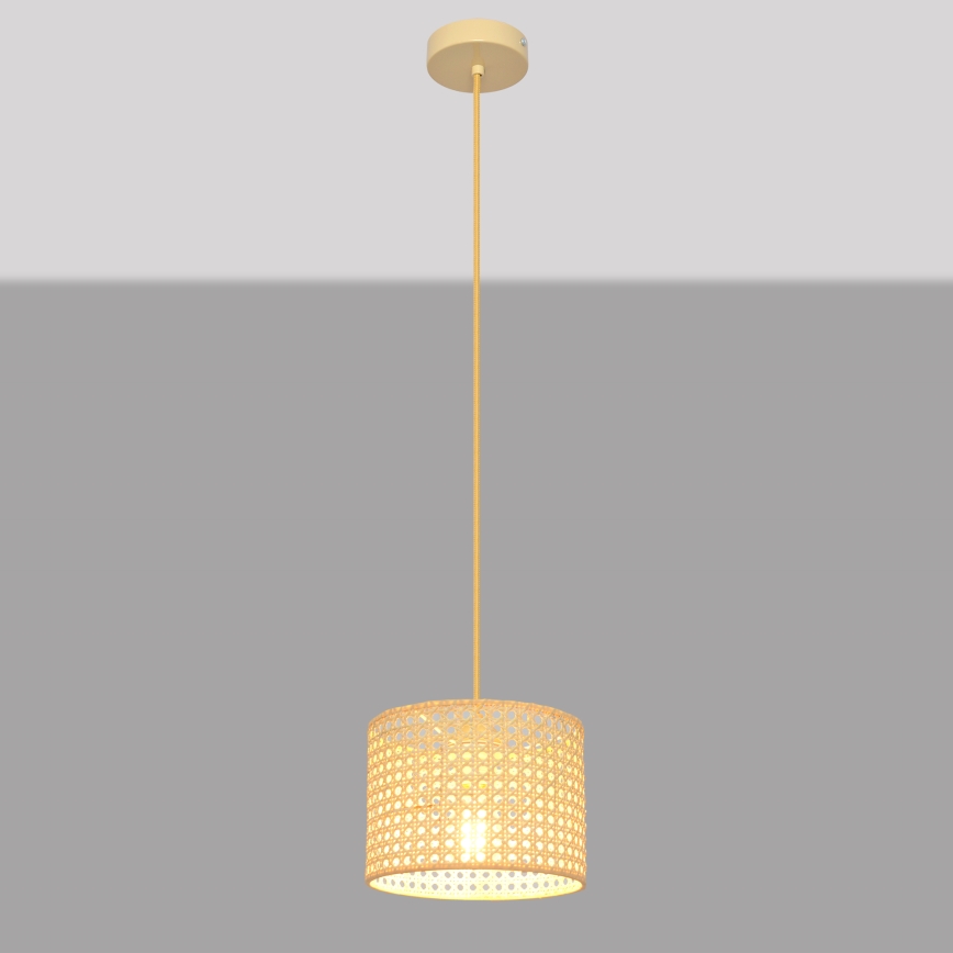 Lustra ar auklu ALBA 1xE27/15W/230V d. 20 cm rotanga