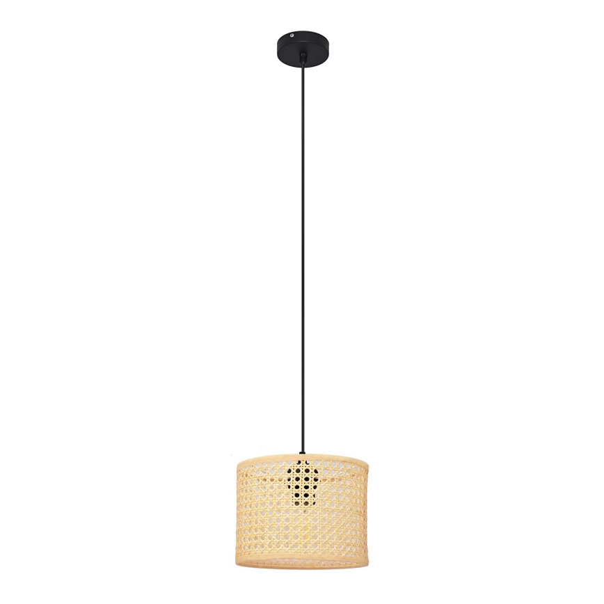 Lustra ar auklu ALBA 1xE27/15W/230V d. 20 cm rotanga/melna