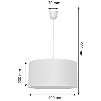 Lustra ar auklu ALBA 1xE27/15W/230V d. 40 cm balta