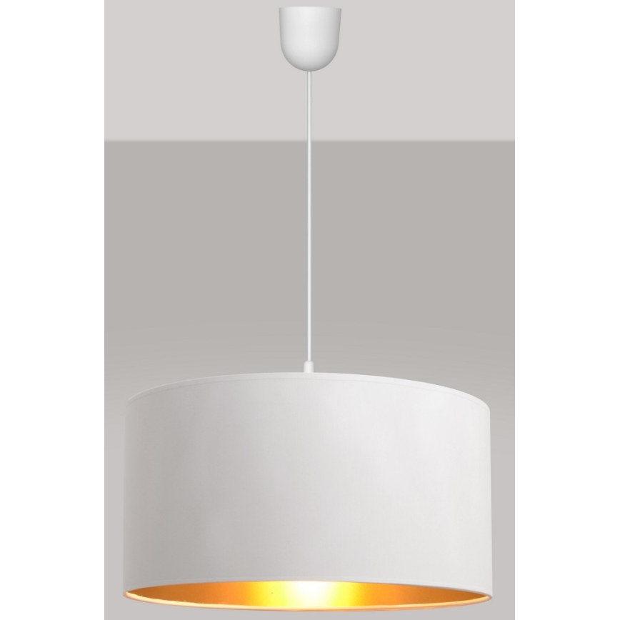 Lustra ar auklu ALBA 1xE27/15W/230V d. 40 cm balta/zelta