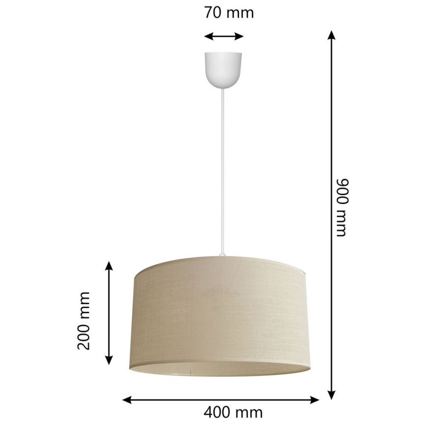 Lustra ar auklu ALBA 1xE27/15W/230V d. 40 cm bēša