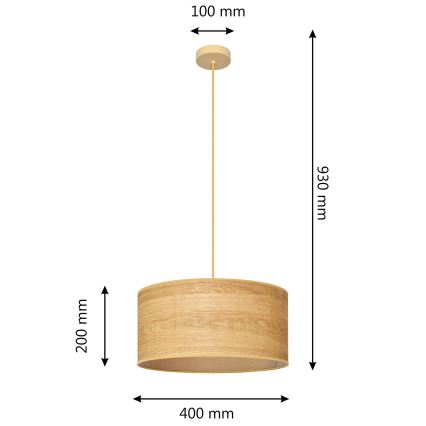 Lustra ar auklu ALBA 1xE27/15W/230V d. 40 cm brūna