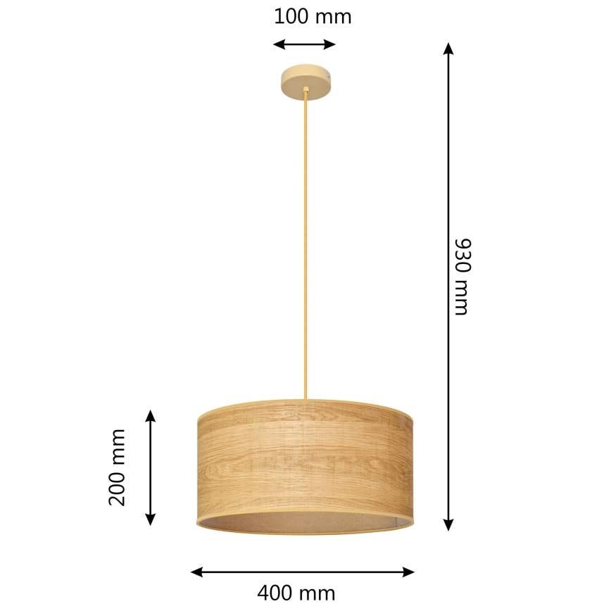 Lustra ar auklu ALBA 1xE27/15W/230V d. 40 cm brūna