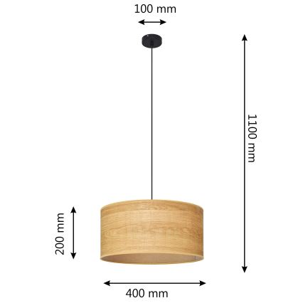 Lustra ar auklu ALBA 1xE27/15W/230V d. 40 cm brūna/melna
