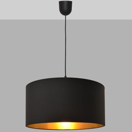 Lustra ar auklu ALBA 1xE27/15W/230V d. 40 cm melna/zelta