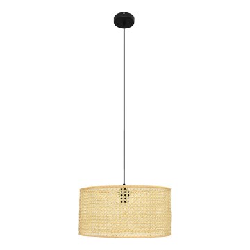 Lustra ar auklu ALBA 1xE27/15W/230V d. 40 cm rotanga/melna