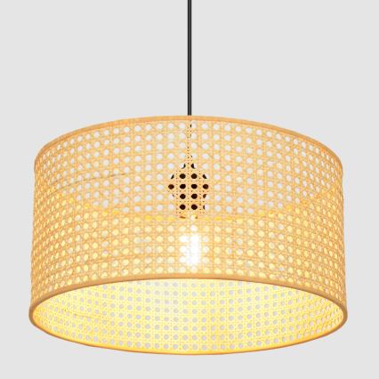 Lustra ar auklu ALBA 1xE27/15W/230V d. 40 cm rotanga/melna