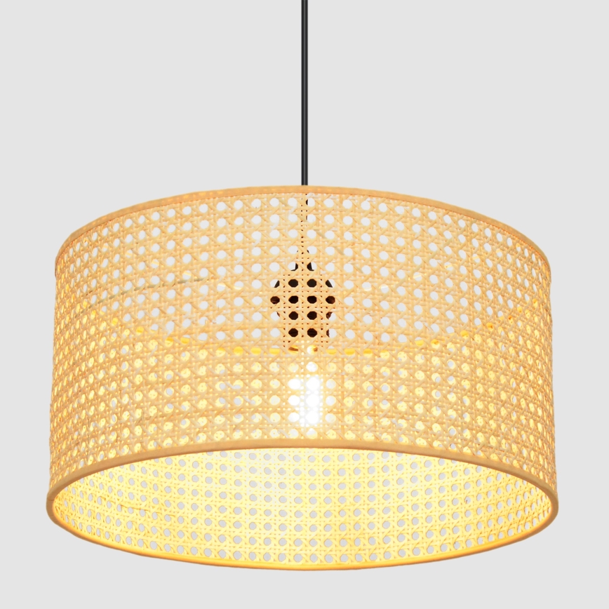 Lustra ar auklu ALBA 1xE27/15W/230V d. 40 cm rotanga/melna