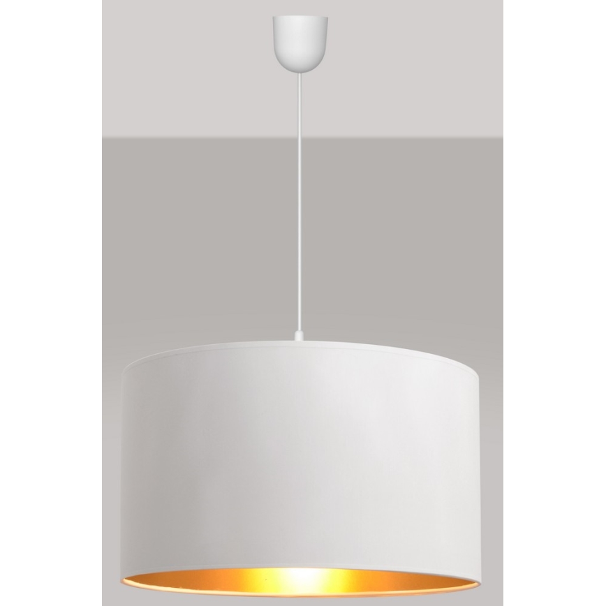 Lustra ar auklu ALBA 1xE27/15W/230V d. 45 cm balta/zelta
