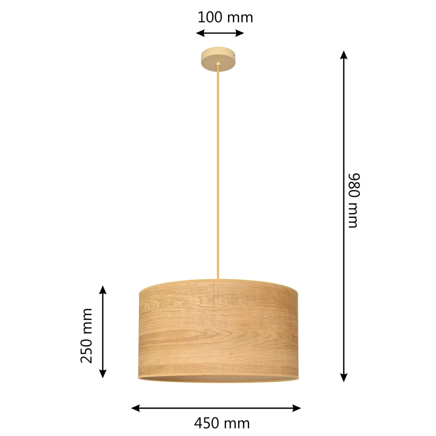 Lustra ar auklu ALBA 1xE27/15W/230V d. 45 cm brūna