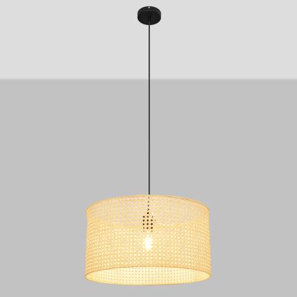 Lustra ar auklu ALBA 1xE27/15W/230V d. 45 cm rotanga/melna