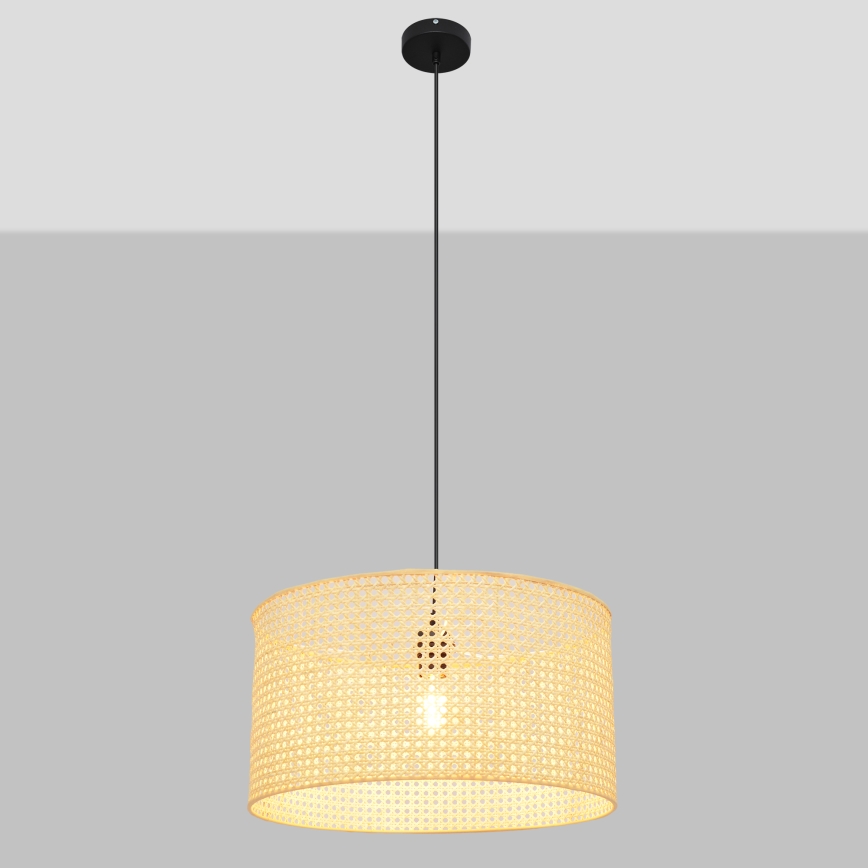 Lustra ar auklu ALBA 1xE27/15W/230V d. 45 cm rotanga/melna