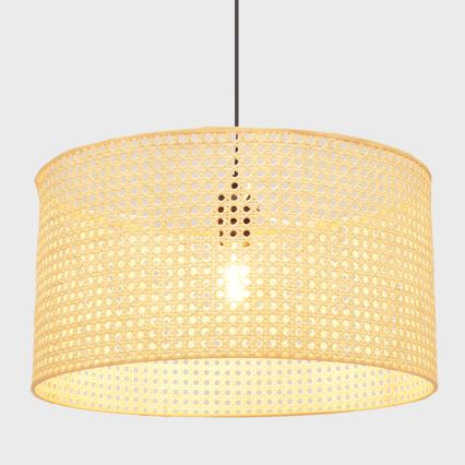 Lustra ar auklu ALBA 1xE27/15W/230V d. 45 cm rotanga/melna